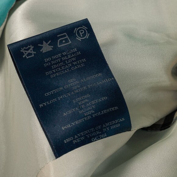 Burberry Turquoise Sateen Check-Undercollar Trench Coat - Picture 14 of 14